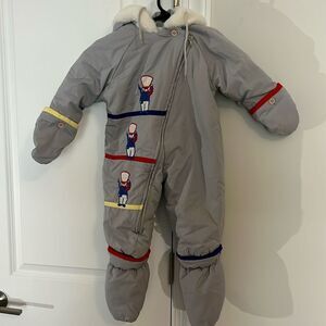 Mighty Mac Vintage Sewn Toy Soldiers Boys Gray Complete Snowsuit 12 Month Infant